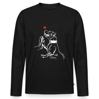 Hand-drawn pitbull - Men's Premium Organic Long Sleeve Shirt - black - Front - Nico (187cm)