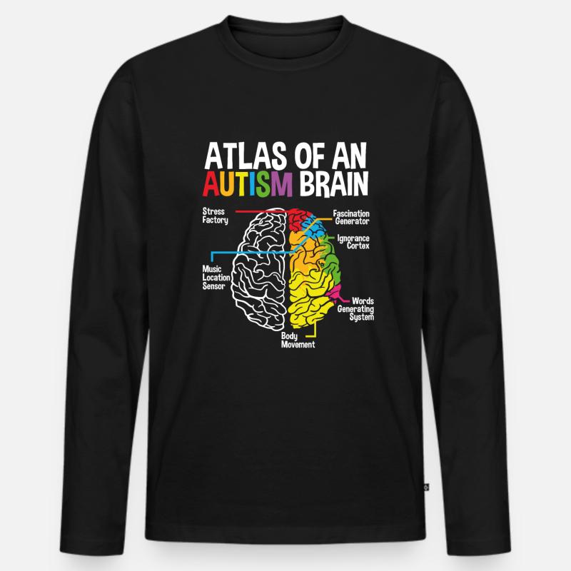 An Autism Brain - Männer Premium Bio Langarmshirt - Schwarz