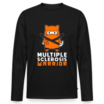 Multiple for Sclerosis Warrior - Männer Premium Bio Langarmshirt - Schwarz - Vorne - Nico (187cm)