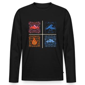 Vier Elemente - Männer Premium Bio Langarmshirt - Schwarz - Vorne - Nico (187cm)