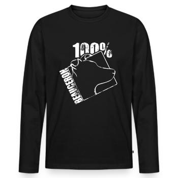 BEAUCERON 100 - T-shirt manches longues Premium bio Homme - noir - Devant - Nico (187cm)