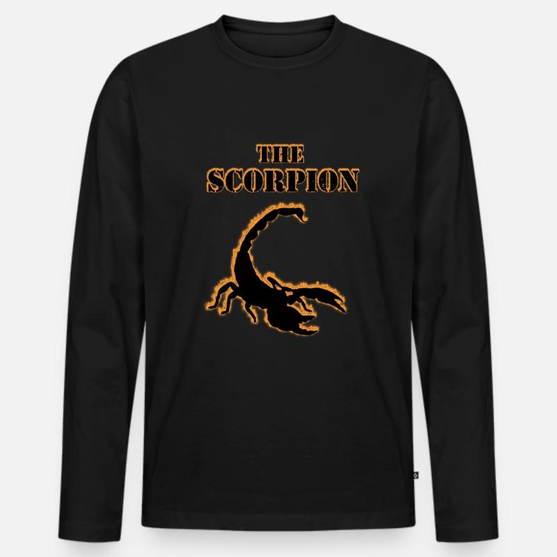 Skorpion Sternzeichen Geschenk - Männer Premium Bio Langarmshirt - Schwarz