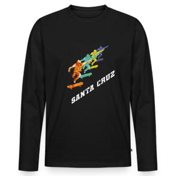 SANTA CRUZ SKATEBOARD GESCHENKE WEIHNACHTEN - Männer Premium Bio Langarmshirt - Schwarz - Vorne - Nico (187cm)