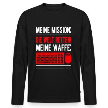 Gaming Gamer Gaming Gaming Gaming Gaming - Männer Premium Bio Langarmshirt - Schwarz - Vorne - Nico (187cm)