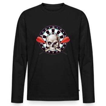 crâne de fléchettes - T-shirt manches longues Premium bio Homme - noir - Devant - Nico (187cm)