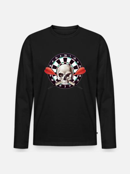 dart skull - Men's Premium Organic Long Sleeve Shirt - black