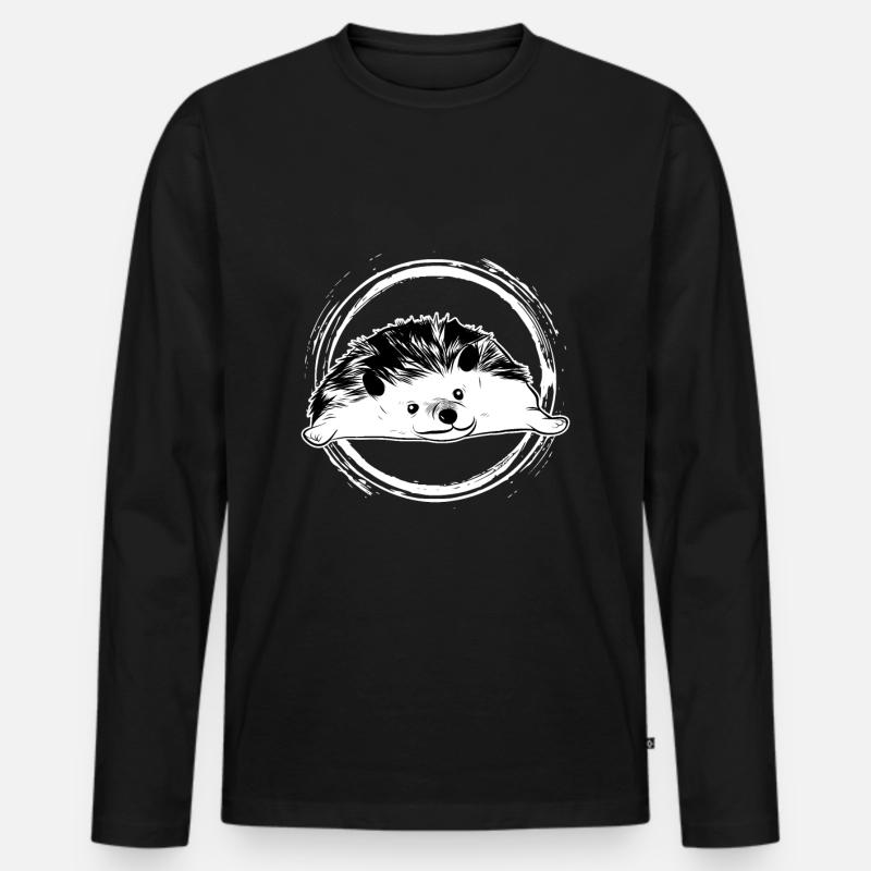 Igel - Männer Premium Bio Langarmshirt - Schwarz