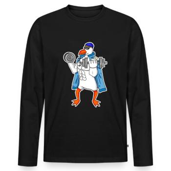 Seagull seagull sailor captain fitness dumbbell - Men's Premium Organic Long Sleeve Shirt - black - Front - Nico (187cm)