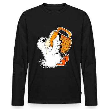 Seagull Beer Seagull Mer du Nord Allemagne du Nord - T-shirt manches longues Premium bio Homme - noir - Devant - Nico (187cm)