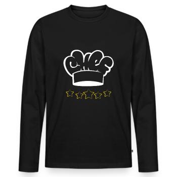 Chef Chef 5 star chef hat - Men's Premium Organic Long Sleeve Shirt - black - Front - Nico (187cm)