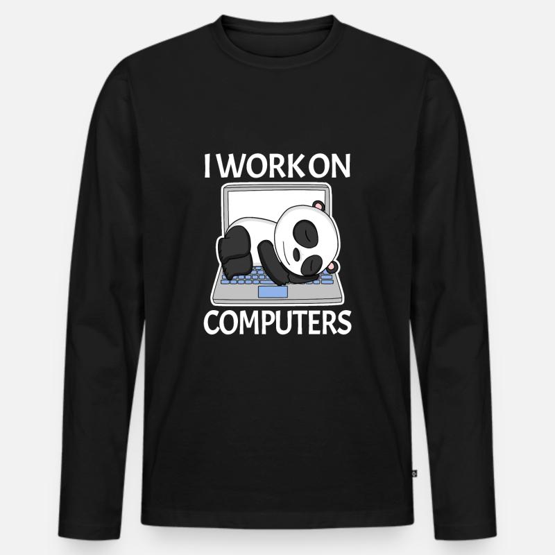 Computer Nerd Programmierer Herren Geschenk - Männer Premium Bio Langarmshirt - Schwarz
