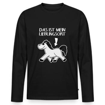 Pferdespruch Pferd Spruch - Männer Premium Bio Langarmshirt - Schwarz - Vorne - Nico (187cm)
