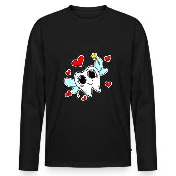 La magie des dents de la fée des dents - T-shirt manches longues Premium bio Homme - noir - Devant - Nico (187cm)
