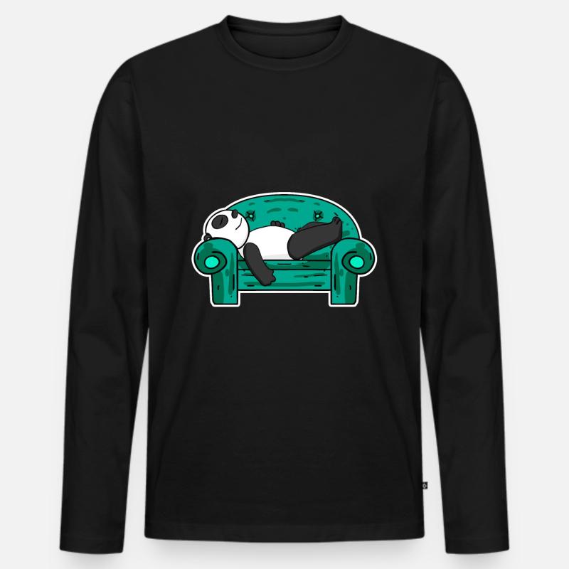 panda - Men's Premium Organic Long Sleeve Shirt - black