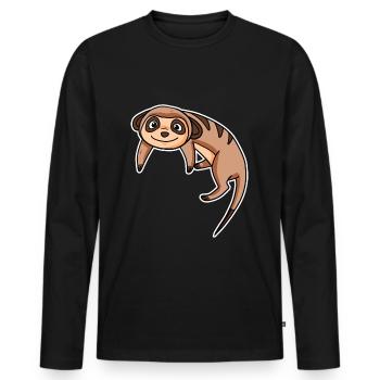 Suricate - T-shirt manches longues Premium bio Homme - noir - Devant - Nico (187cm)
