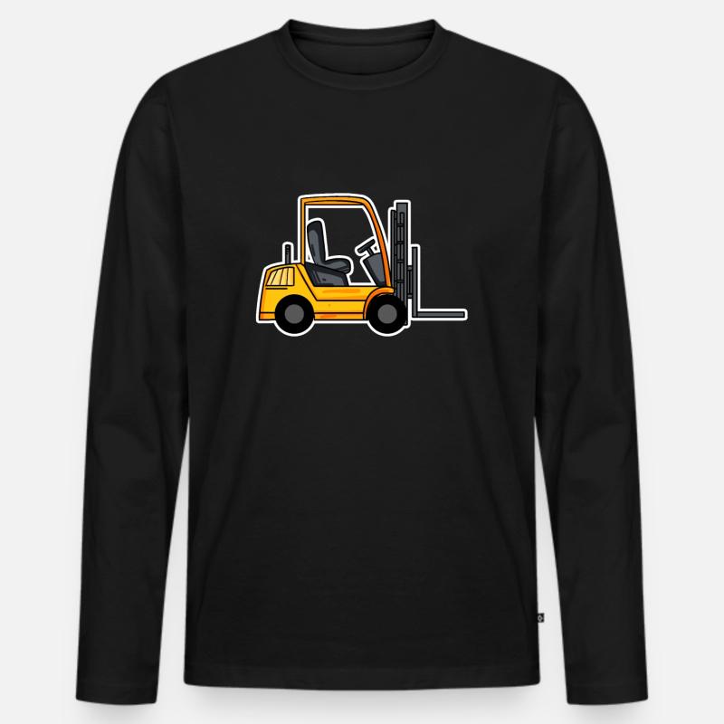 Gabelstapler Stapler - Männer Premium Bio Langarmshirt - Schwarz
