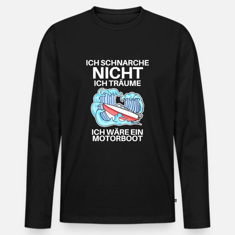 Motorboot Boote Boot - Männer Premium Bio Langarmshirt - Schwarz