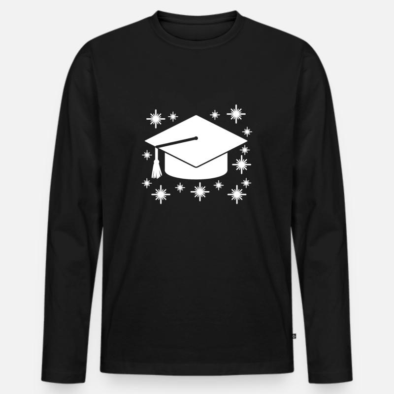 Studium Abschluss Absolventenkappe - Männer Premium Bio Langarmshirt - Schwarz