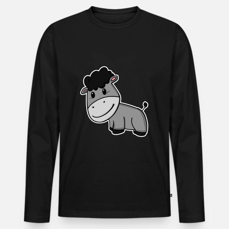 Esel - Männer Premium Bio Langarmshirt - Schwarz