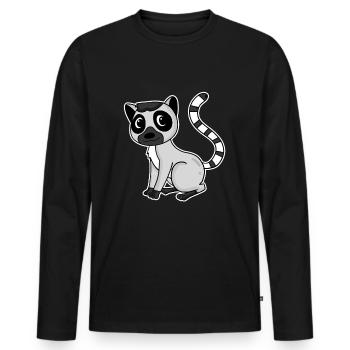 Lemur Primat Cadeau - T-shirt manches longues Premium bio Homme - noir - Devant - Nico (187cm)