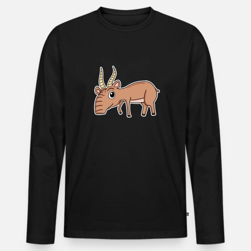 Antilope - Männer Premium Bio Langarmshirt - Schwarz