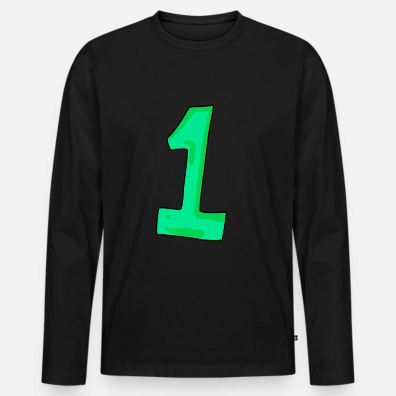 1 - Männer Premium Bio Langarmshirt - Schwarz