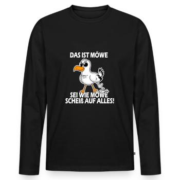 Norddeutsch Das ist Möwe lustiger Spruch - Männer Premium Bio Langarmshirt - Schwarz - Vorne - Nico (187cm)