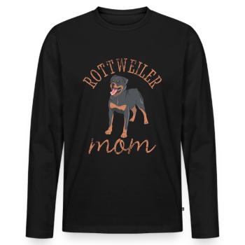 Rottweiler Rottie Maman maman mère Vintage - T-shirt manches longues Premium bio Homme - noir - Devant - Nico (187cm)