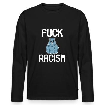 Fuck Racism - T-shirt manches longues Premium bio Homme - noir - Devant - Nico (187cm)