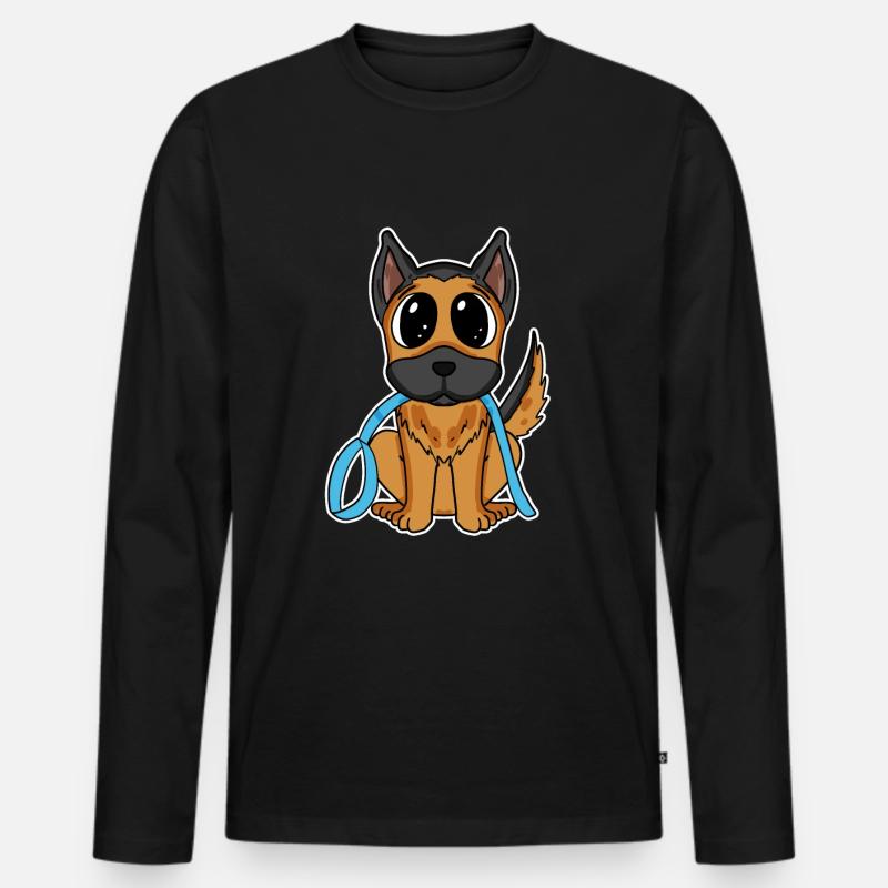 Deutscher Schäferhund - Männer Premium Bio Langarmshirt - Schwarz