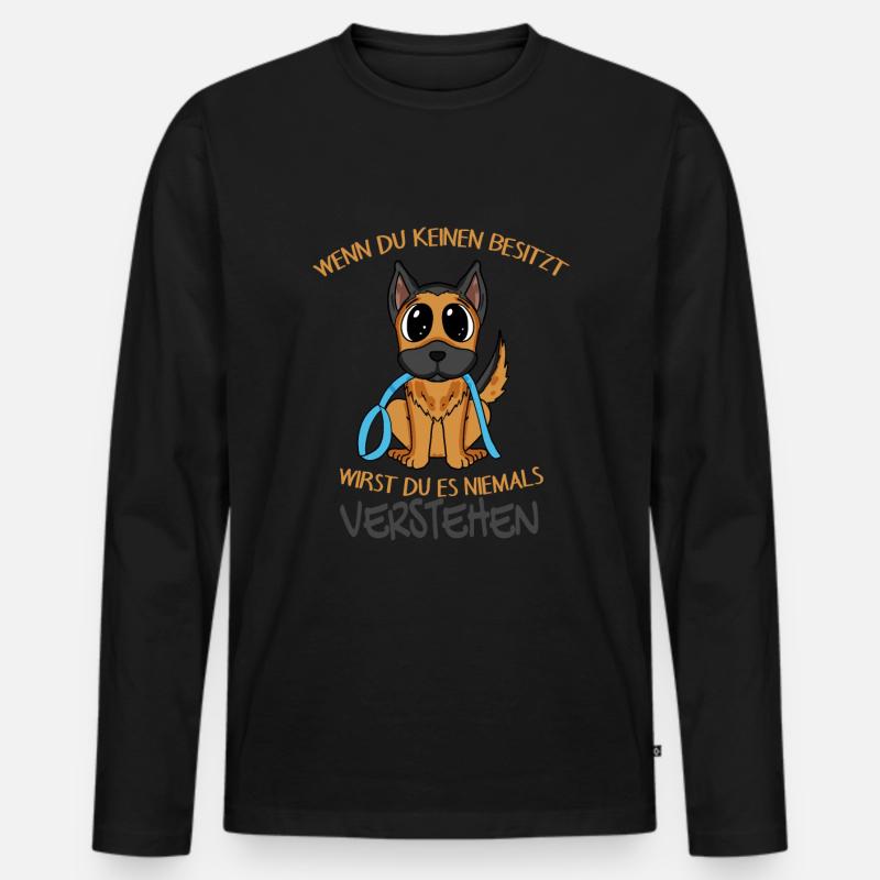 Deutscher Schäferhund - Männer Premium Bio Langarmshirt - Schwarz