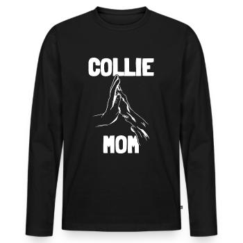 Border collie maman maman maman patte - T-shirt manches longues Premium bio Homme - noir - Devant - Nico (187cm)