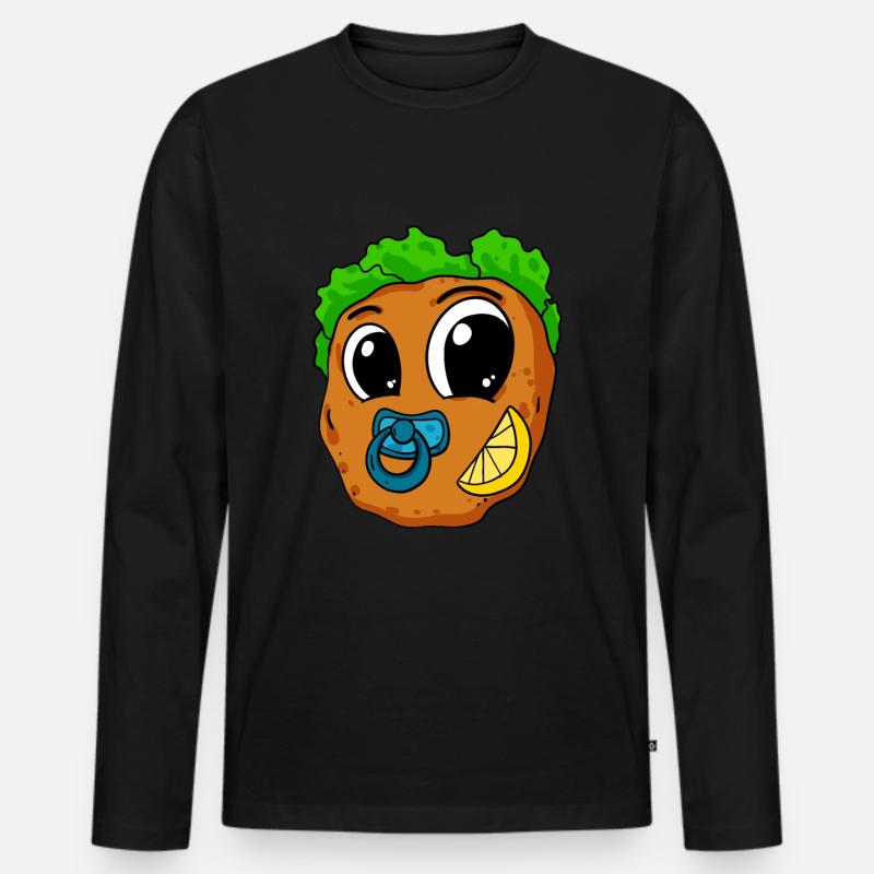 Baby Schnitzel - Männer Premium Bio Langarmshirt - Schwarz