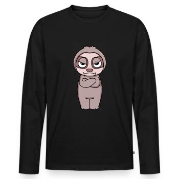 Sloth annoyed - Men's Premium Organic Long Sleeve Shirt - black - Front - Nico (187cm)