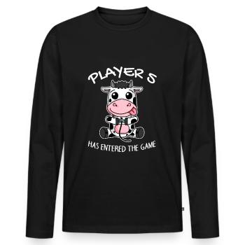 Bébé bébé - Bébé Party Cadeau - T-shirt manches longues Premium bio Homme - noir - Devant - Nico (187cm)
