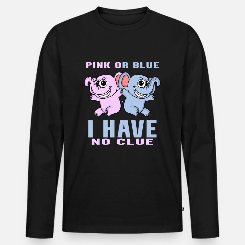 Pink oder Blau - Männer Premium Bio Langarmshirt - Schwarz
