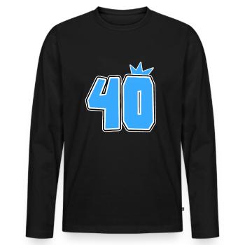 40 - Men's Premium Organic Long Sleeve Shirt - black - Front - Nico (187cm)