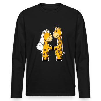 Married giraffes - Men's Premium Organic Long Sleeve Shirt - black - Front - Nico (187cm)