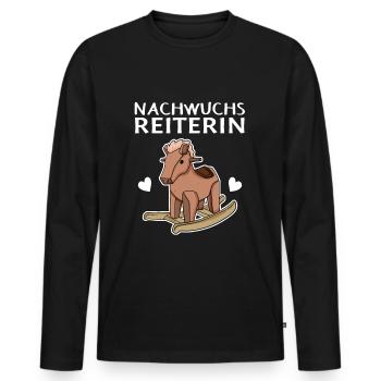 Reiterin Nachwuchs Pferd - Männer Premium Bio Langarmshirt - Schwarz - Vorne - Nico (187cm)