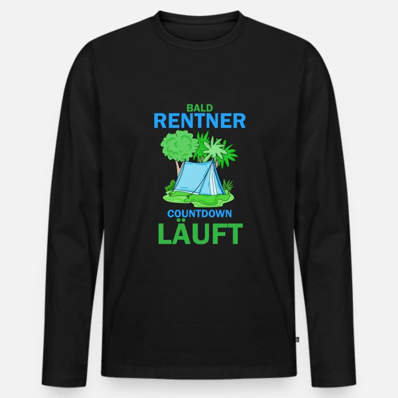 Rentner Countdown - Männer Premium Bio Langarmshirt - Schwarz