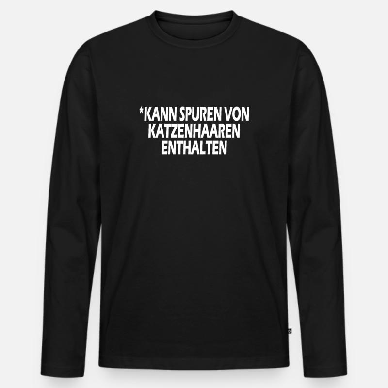 Katzenhaare - Männer Premium Bio Langarmshirt - Schwarz