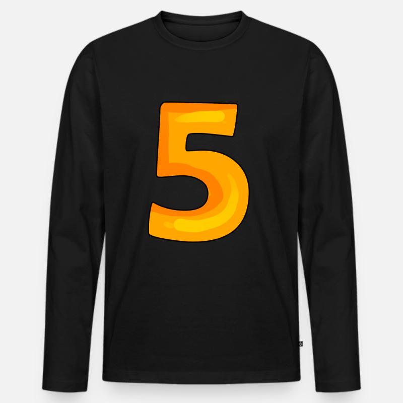 5 - Männer Premium Bio Langarmshirt - Schwarz