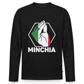 Italy Minichia Funny Quotes Sayings Italienisc - Men's Premium Organic Long Sleeve Shirt - black - Front - Nico (187cm)