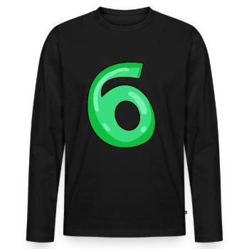 6 - Men's Premium Organic Long Sleeve Shirt - black - Front - Nico (187cm)