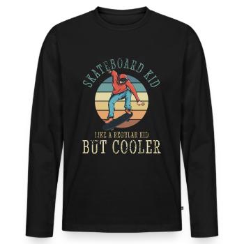 Skateboard Kids Skateboarding Boys Skater - Men's Premium Organic Long Sleeve Shirt - black - Front - Nico (187cm)