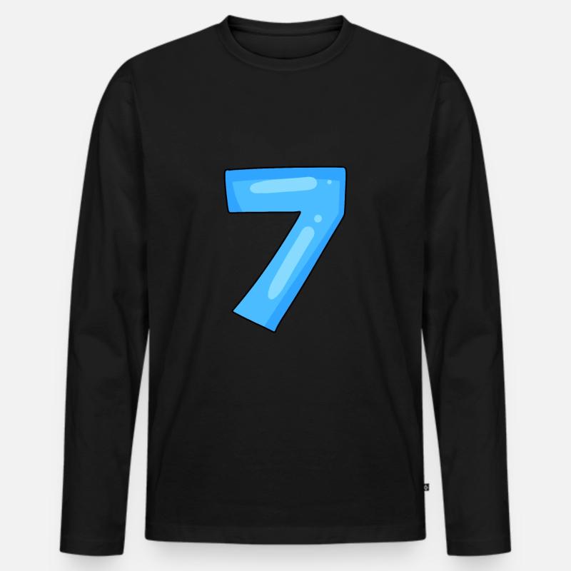 Nummer 7 - Männer Premium Bio Langarmshirt - Schwarz