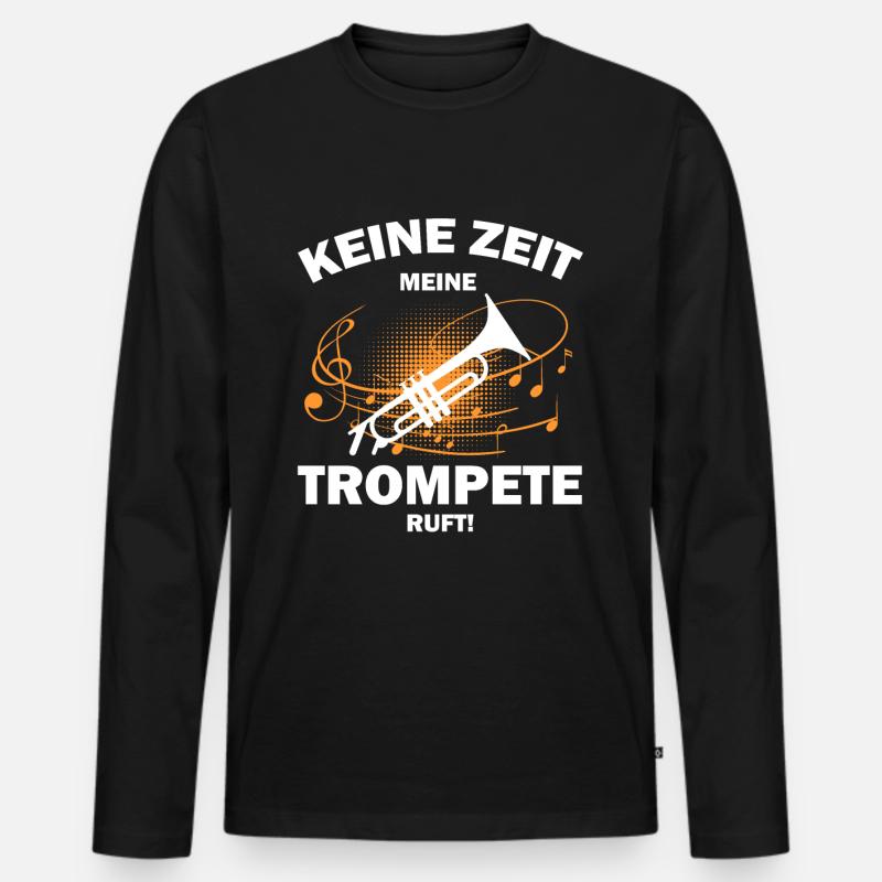 Trompete Trompeter - Männer Premium Bio Langarmshirt - Schwarz