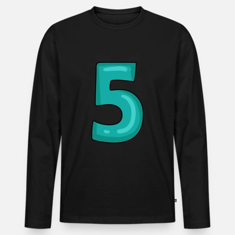 5 - Männer Premium Bio Langarmshirt - Schwarz