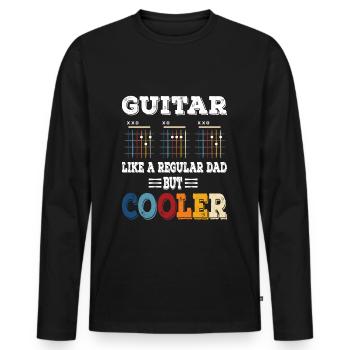 Guitar DAD like a regular dad but cooler - Männer Premium Bio Langarmshirt - Schwarz - Vorne - Nico (187cm)