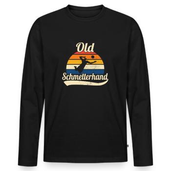 Beachvolleyball Retro Old Schmetterhand - Männer Premium Bio Langarmshirt - Schwarz - Vorne - Nico (187cm)